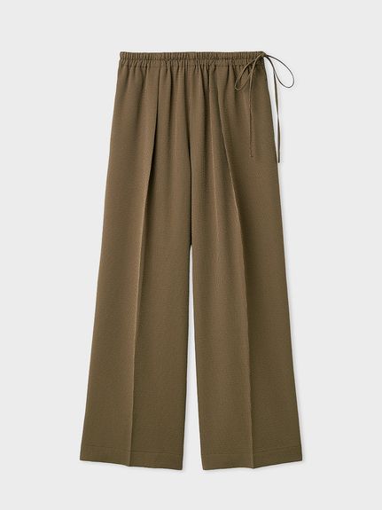 新品【MIESROHE ミースロエ】ワイド　ハーフ パンツ　ガウチョ　タック　黒 MIESROHE（ミースロエ）の「ストレッチ3タックワイドパンツ（その他