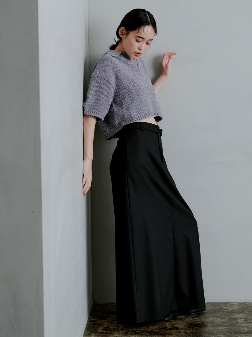 ベルテッドセミフレアマキシスカート(ロングスカート)｜スカート