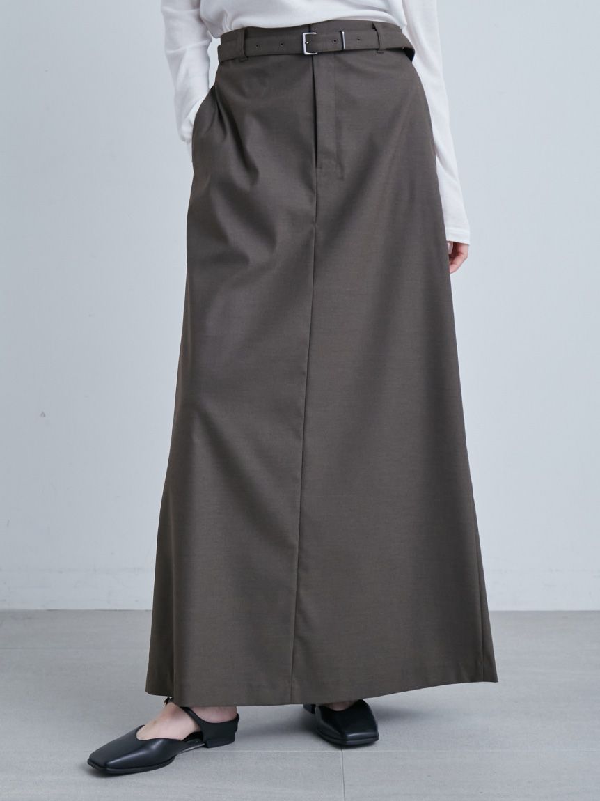 ベルテッドセミフレアマキシスカート(ロングスカート)｜スカート
