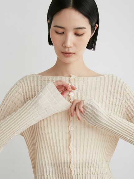 MIESROHE ミースロエ スクエアパターンニットＣＤ ブルー スクエアパターンニットCD(カーディガン)｜ルームウェア