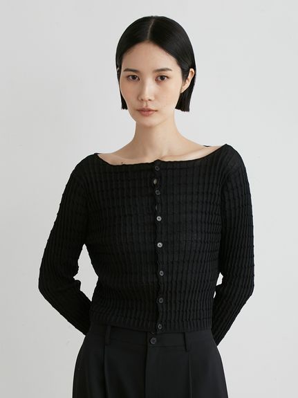 スクエアパターンニットCD(カーディガン)｜ルームウェア