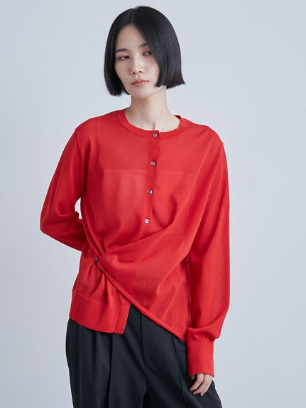 「MIESROHE」 ニットカーディガン ONE SIZE ブラック レディース ニット 透かしトッパーカーディガン ブラック レディース(M