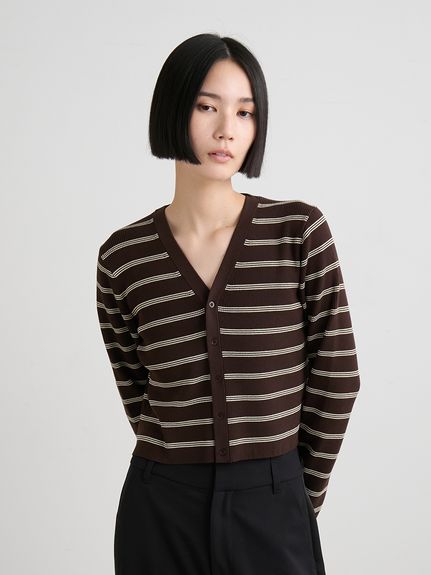 オーガニックRIBショートニットカーデ(カーディガン)｜トップス