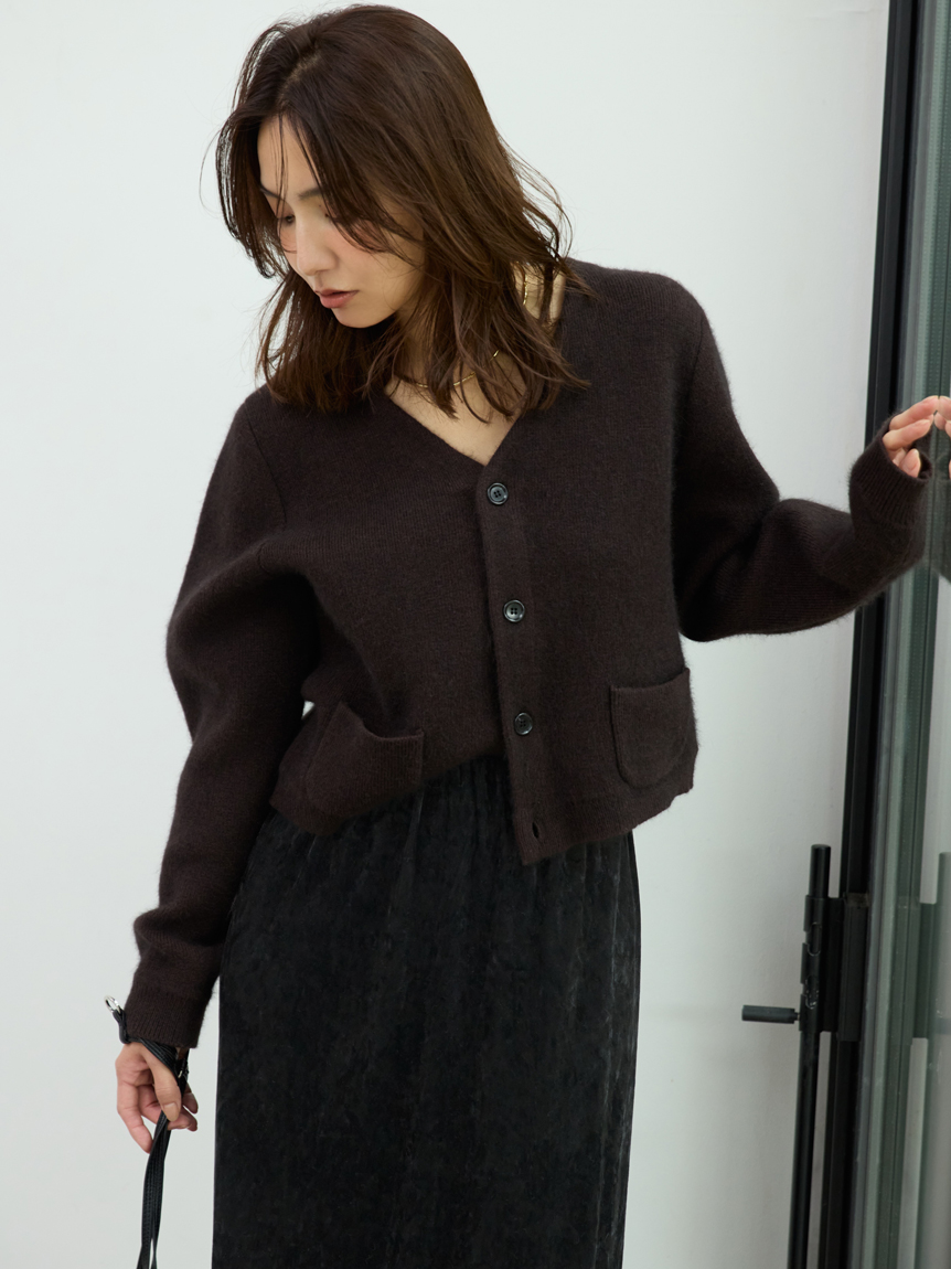 ウォッシャブルコンパクトシャギーVカーデ(カーディガン)｜トップス