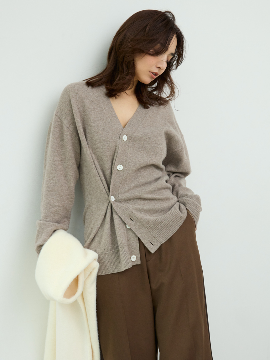 タグ付き　ミースロエ　ウール2WAYカシュクール　ニット　カーデ　2025AW ウール2WAYカシュクールニットカーデ(カーディガン)｜トップス