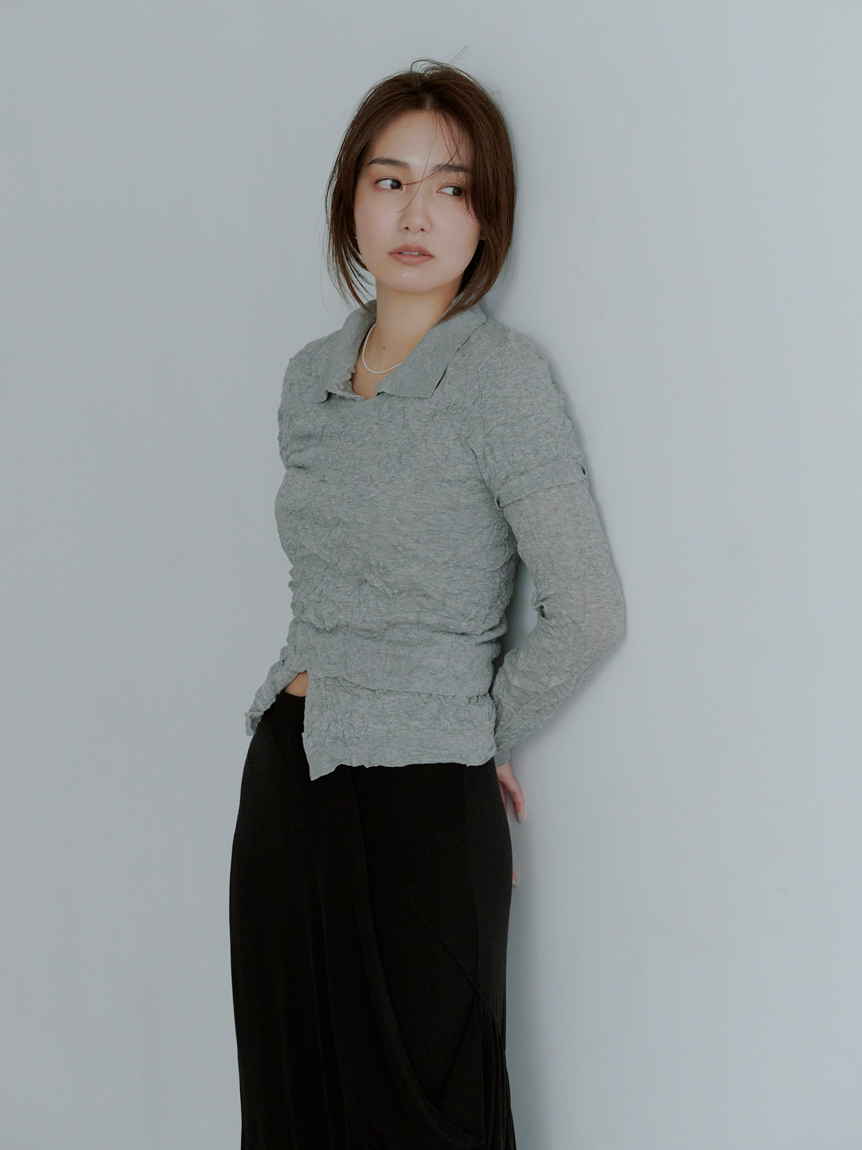 洗える】ワッシャーニットシャツ(ニット)｜トップス｜MIESROHE