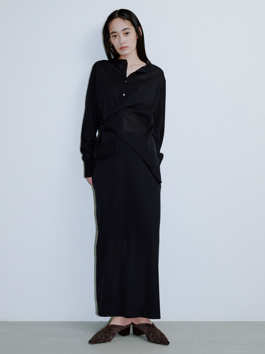 ミースロエ　シアーニットマキシスカート【新品・未着用】 シアーニットスカート(ロングスカート)｜スカート｜MIESROHE