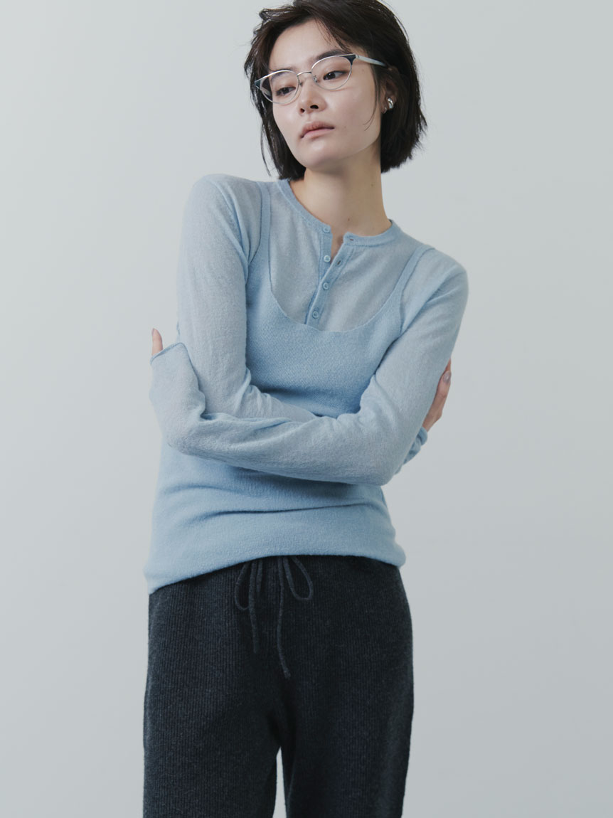 驚きの価格 レイヤードモヘヤニットトップス(ニット)｜トップス｜MIESROHE トップス