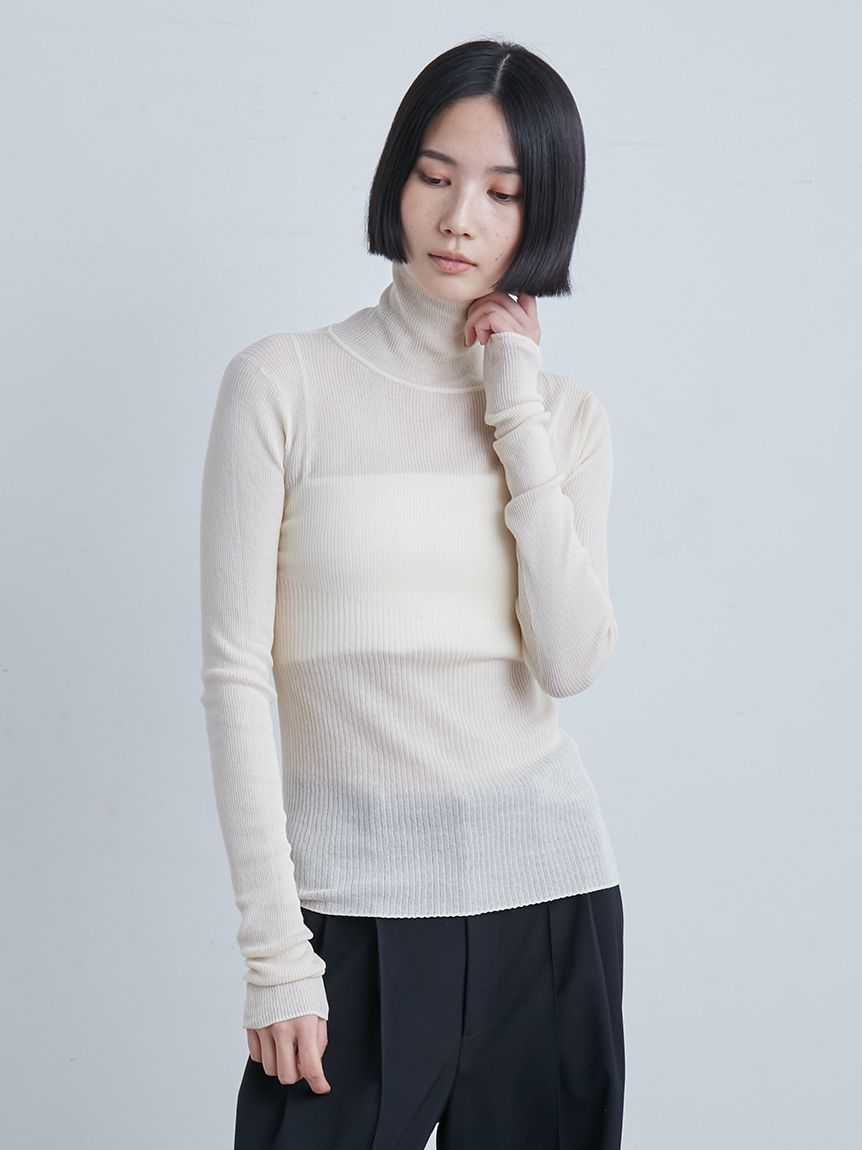 ドゥーズィエムクラス 23AW シアーリブタートルネックニット ドゥーズィエムクラス 23AW シアーリブタートルネックニット