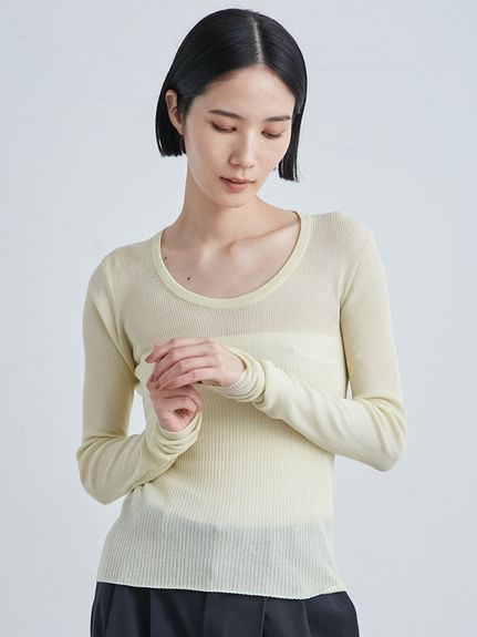 MIESROHE washableシアーRIB切り替えニットTOPS 4259143.jpg