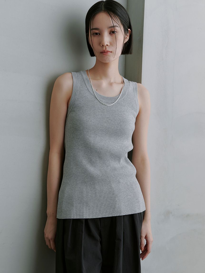 シルク混RIBニットタンク