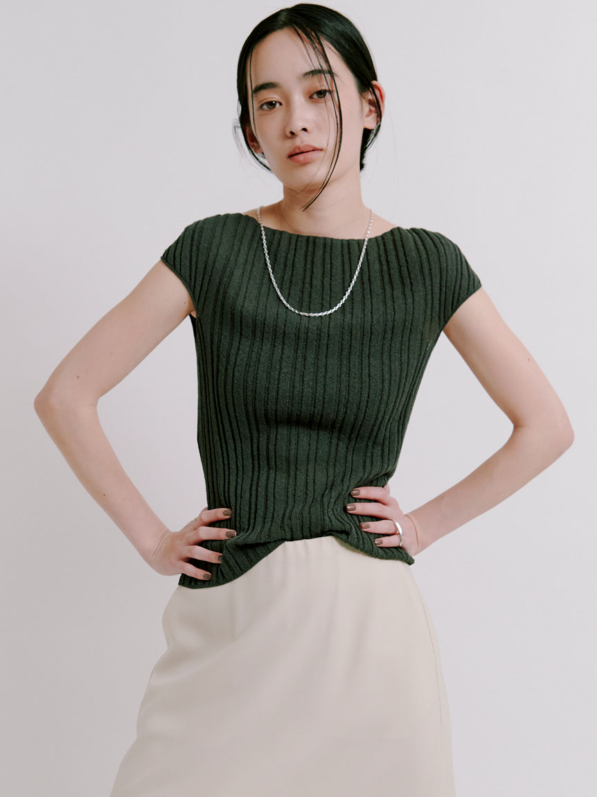美品  シュリンクフレンチニットトップス(カットソー)｜トップス トップス