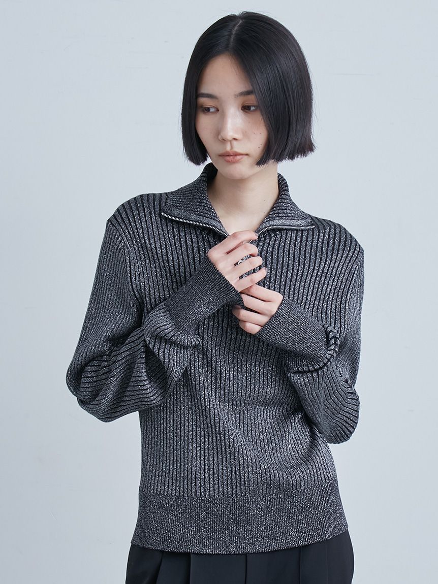 ウェーブスリーブハーフジップNT(ニット)｜トップス｜MIESROHE