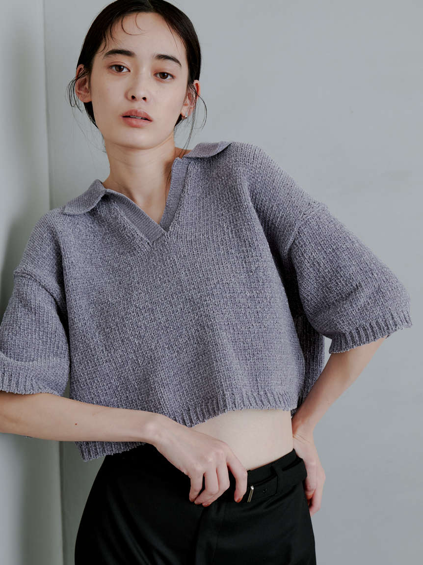 新品　MIESROHE トップス アシンメトリーギャザーTOPS(カットソー)｜トップス