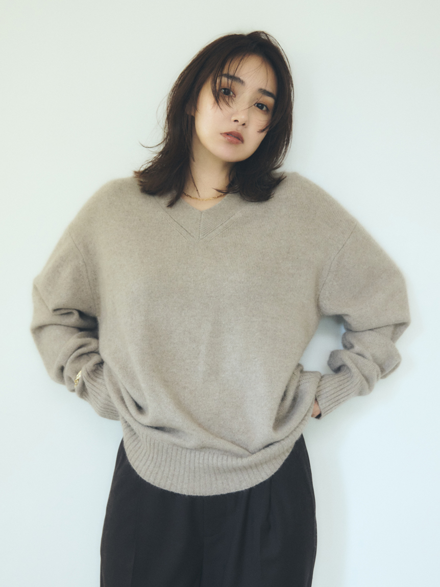 邦楽 mieko Oggi 12月号掲載商品】アンゴラウール ・Aラインショートコート