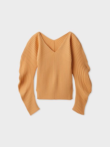 【美品】MIESROHE ミースロエ　羊毛カシミアスキッパーニット MIESROHE（ミースロエ）の「オープンカラーハーフスリーブカシミアNT