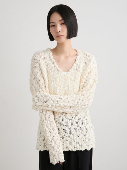 オーバーサイズVネックチャンキーニット(ニット)｜トップス｜MIESROHE