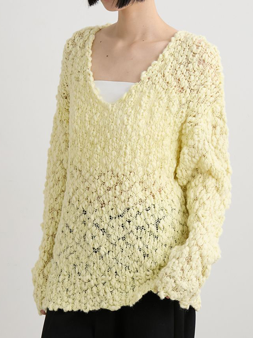 オーバーサイズVネックチャンキーニット(ニット)｜トップス｜MIESROHE