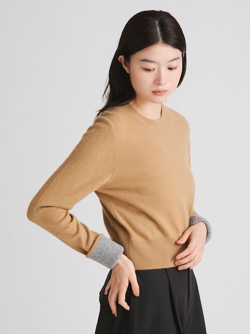バイカラーカシミアコンパクトニット(ニット)｜トップス｜MIESROHE