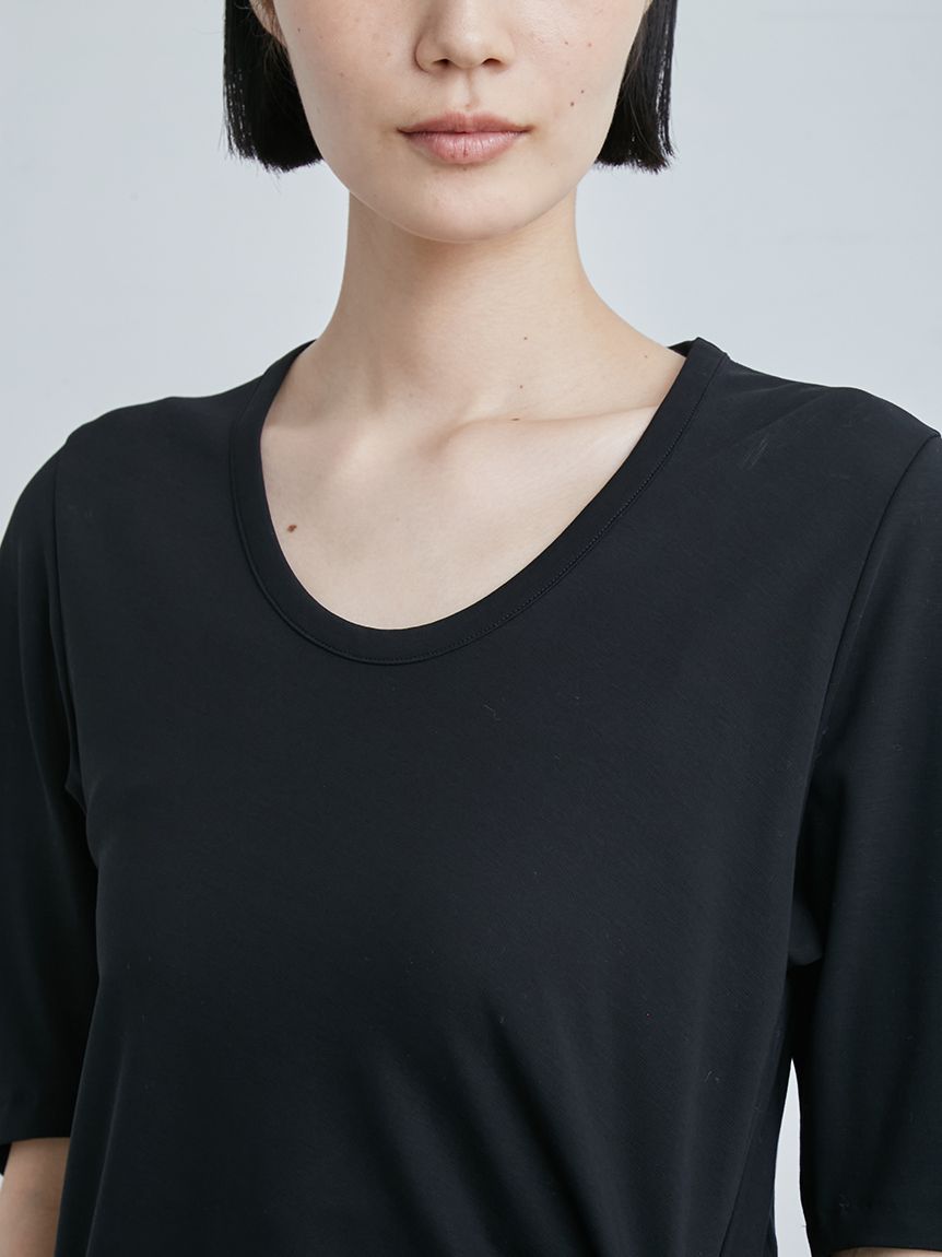 ワンピース KINDAME 25ss \tV-neck pleated one-piece Women's Live In Color Textured Classic Square Neck One Piece