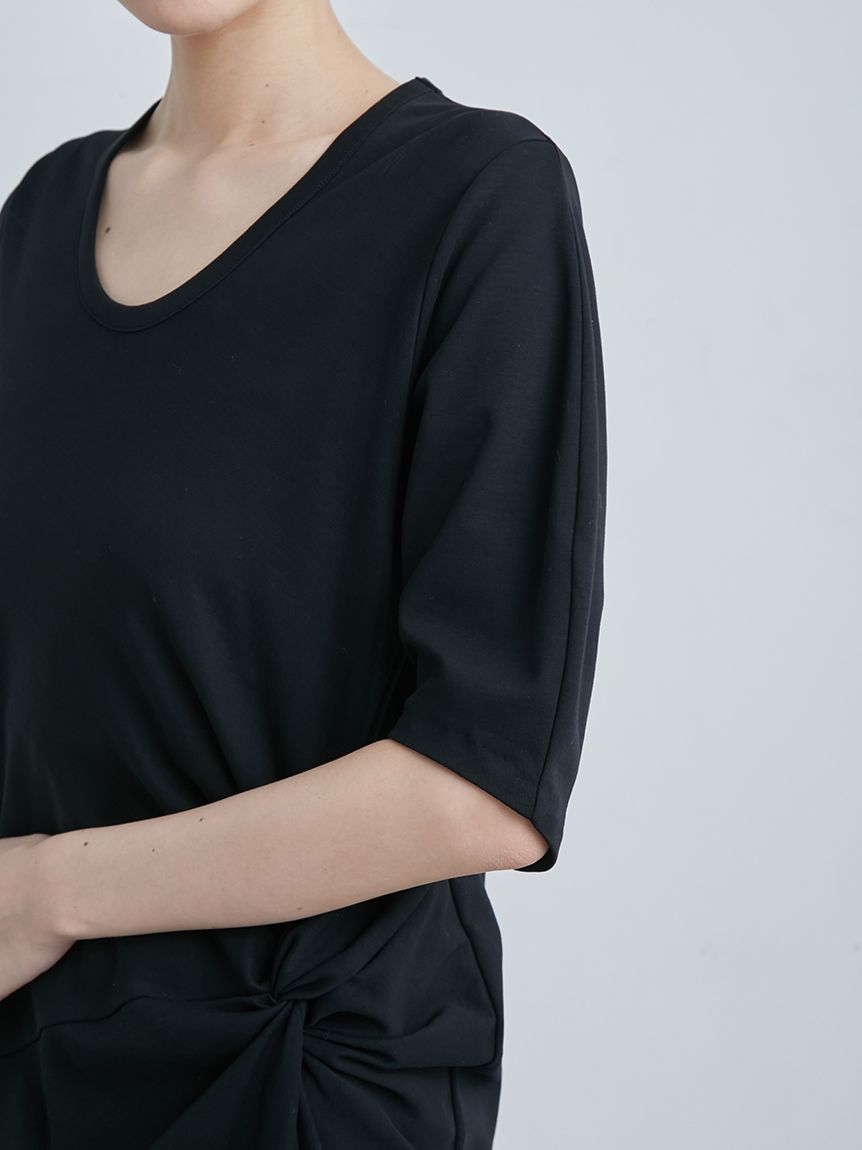 ワンピース KINDAME 25ss \tV-neck pleated one-piece Women's Live In Color Textured Classic Square Neck One Piece
