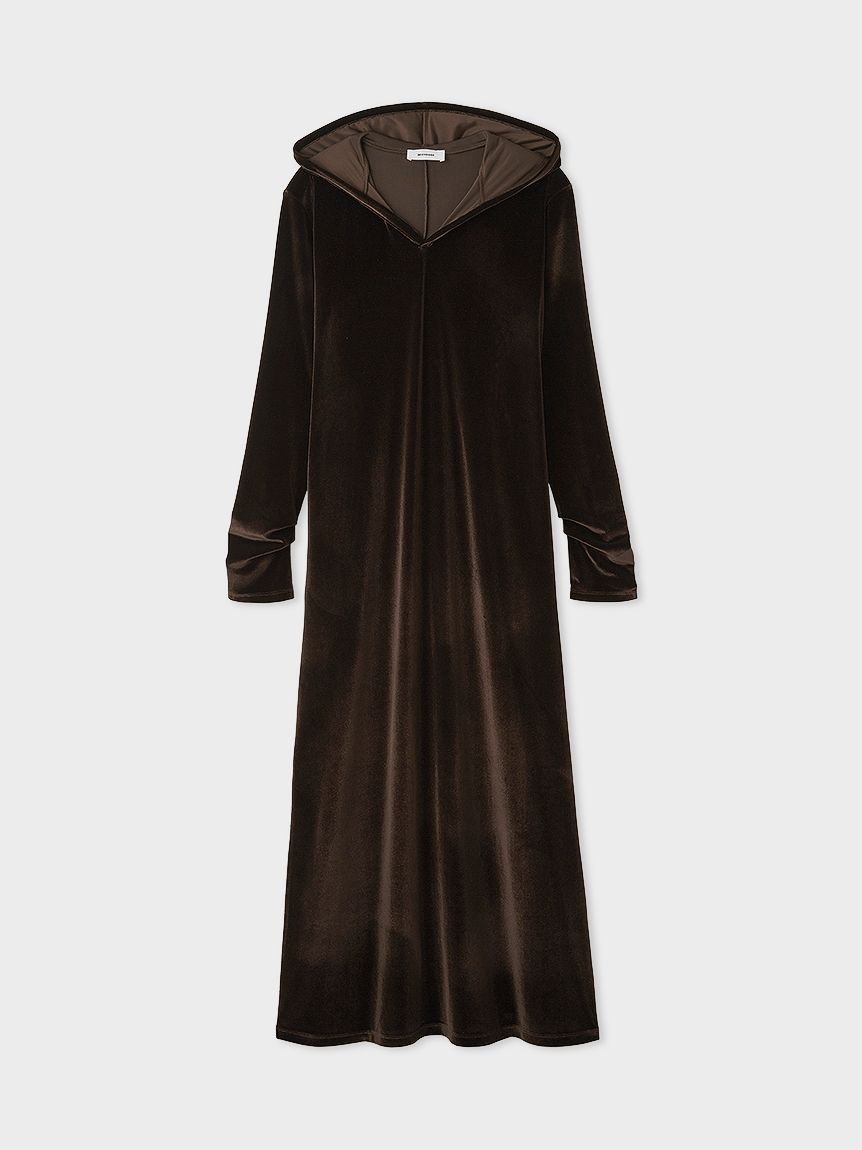 ベロアリラクシングフーディワンピース(マキシ・ロングワンピース