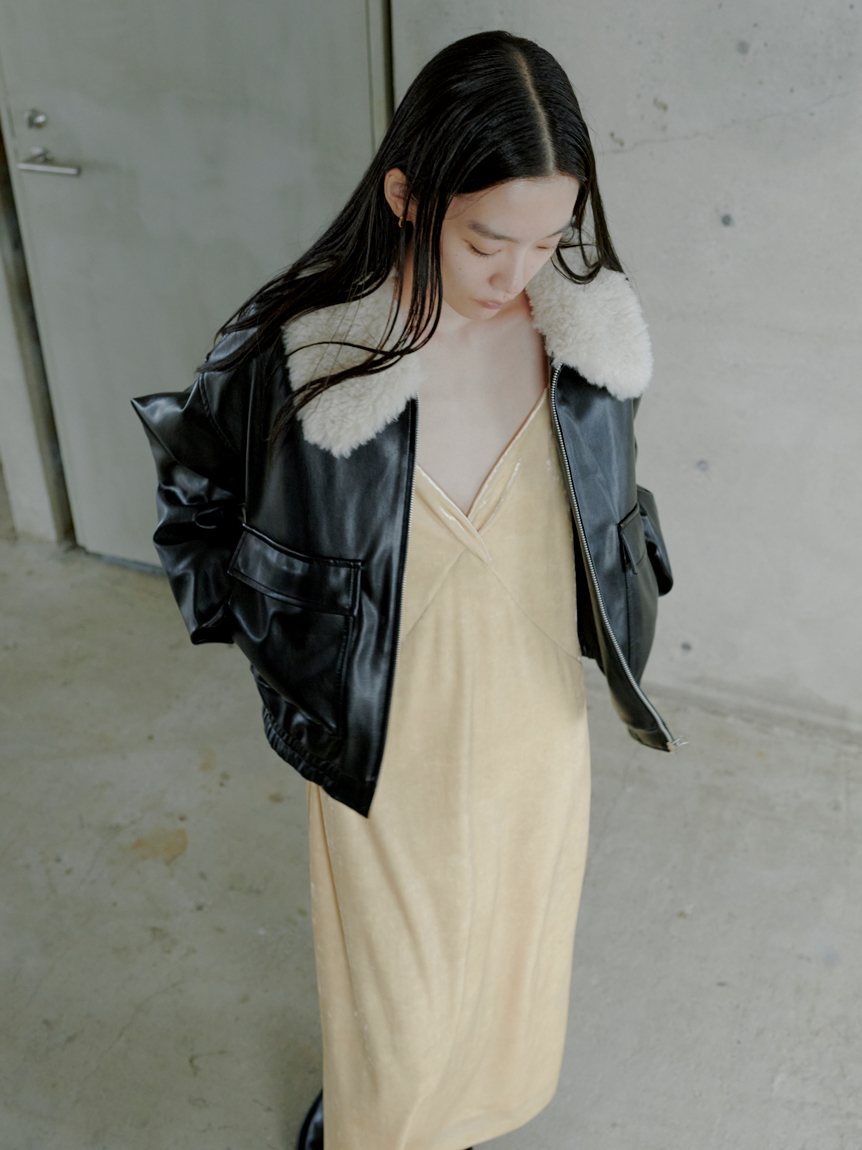 バックシャンベロアキャミワンピース(キャミワンピース)｜ワンピース