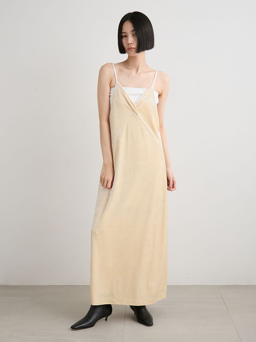 バックシャンベロアキャミワンピース(キャミワンピース)｜ワンピース