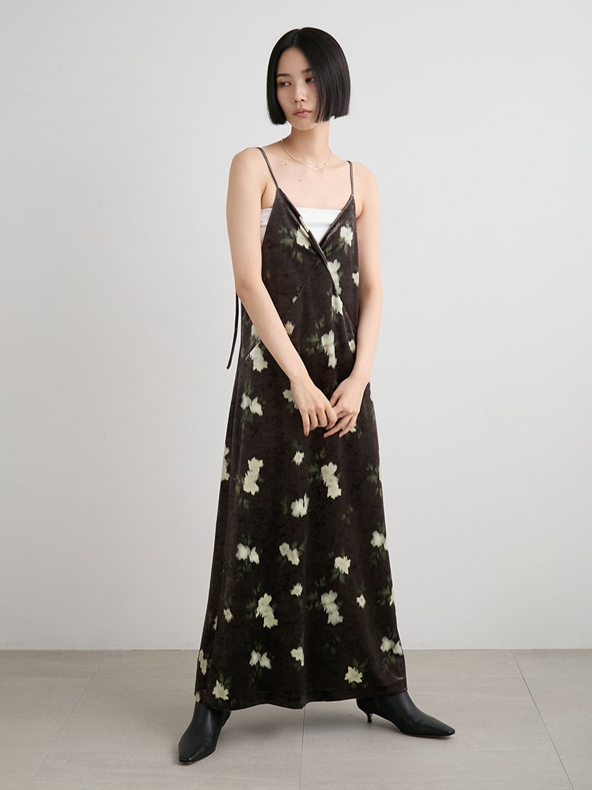 バックシャンベロアキャミワンピース(キャミワンピース)｜ワンピース