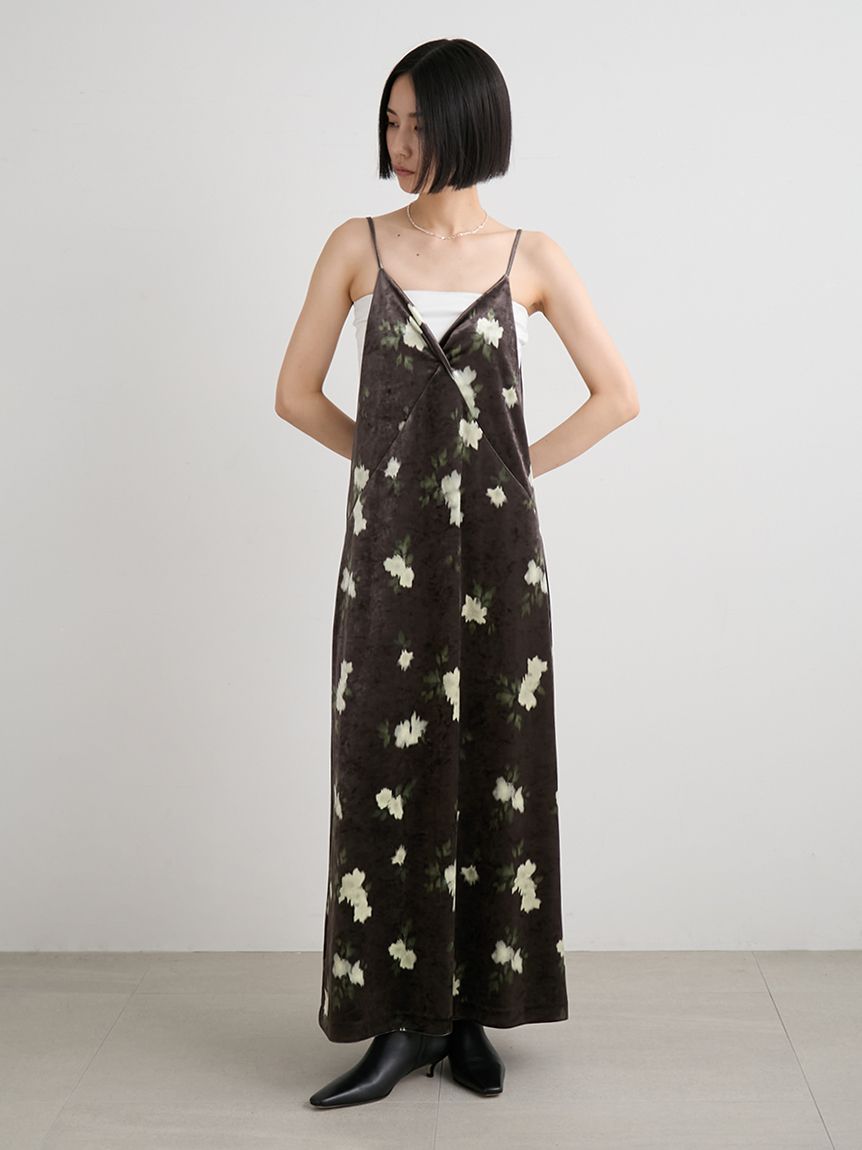 バックシャンベロアキャミワンピース(キャミワンピース)｜ワンピース