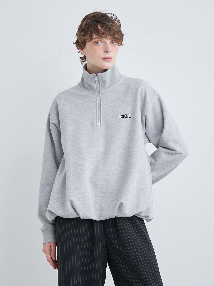 sheller シェリエ 裏起毛セミクロップドトップス スウェット
