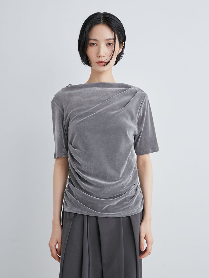 フロッキーチュール半袖トップス【ウォッシャブル】(Tシャツ 