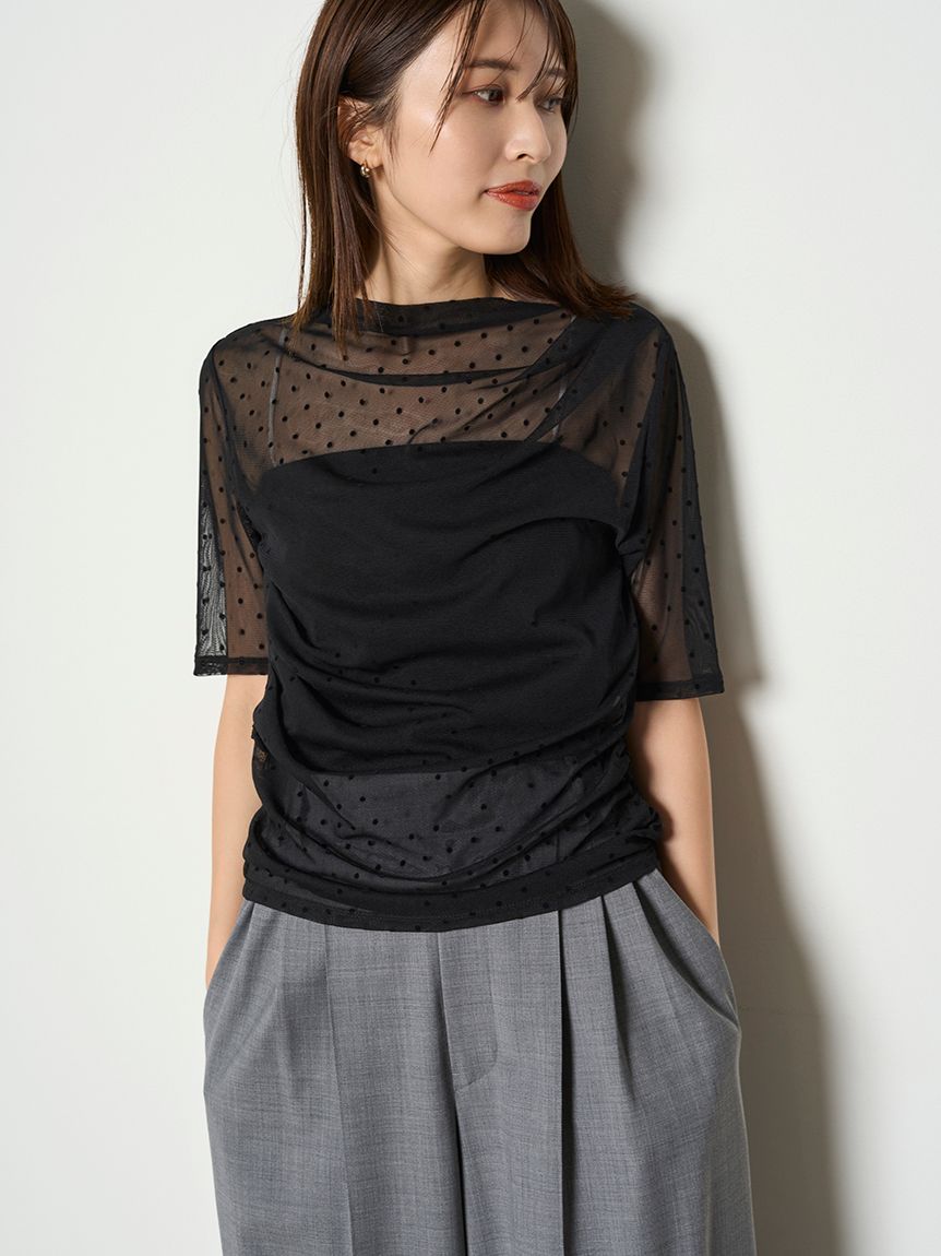 フロッキーチュール半袖ＴＯＰＳ(Tシャツ)｜トップス｜MIESROHE 