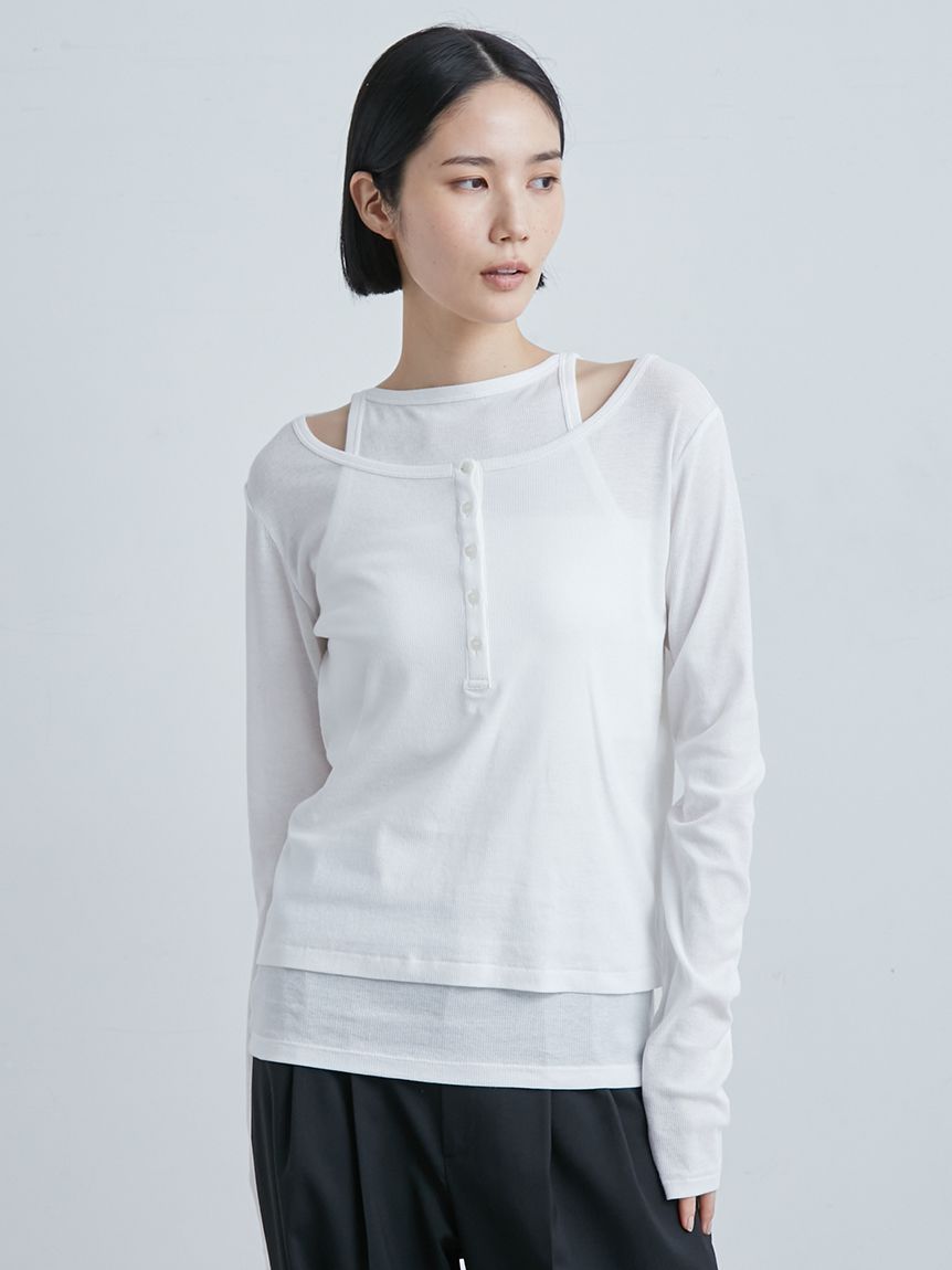25ss MIESROHE シアーレイヤードTOPS 定価18,700円 フリー シアーレイヤードTOPS(カットソー)｜トップス｜MIESROHE