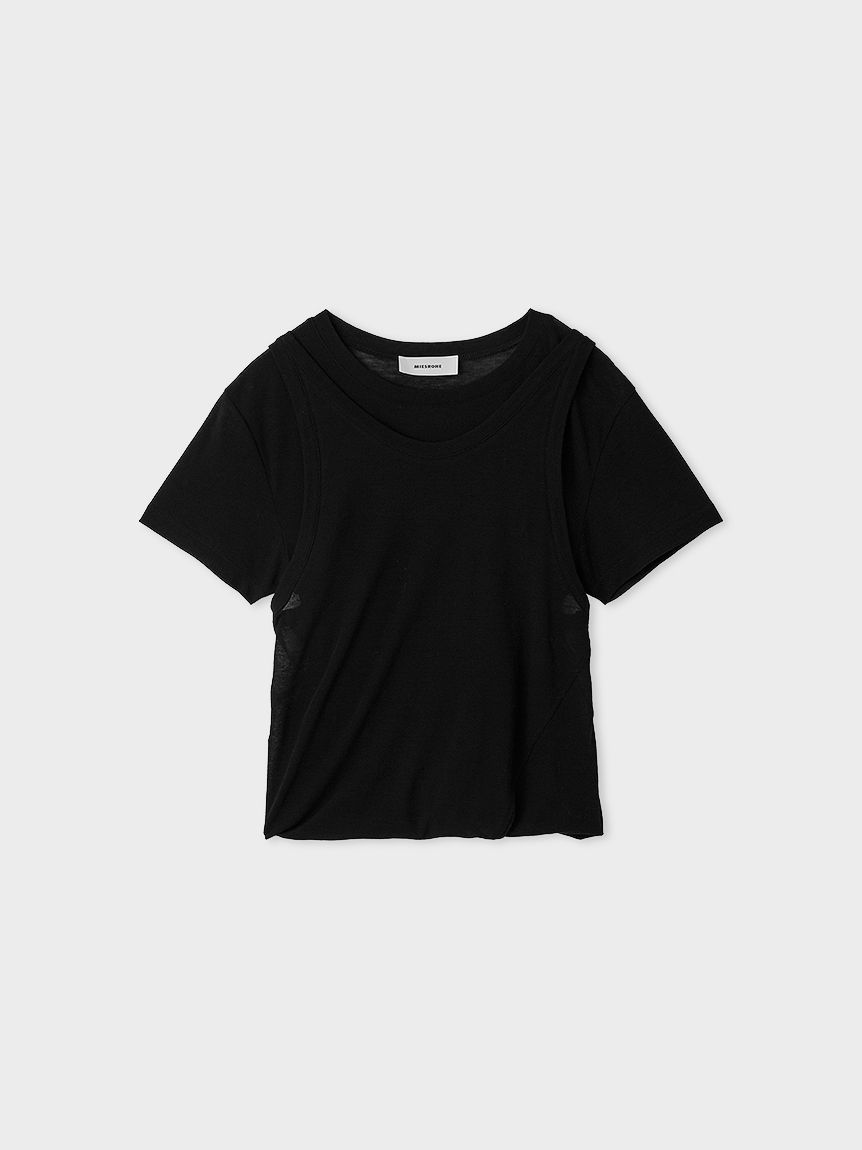 ツイストレイヤードT(Tシャツ)｜トップス｜MIESROHE（ミースロエ