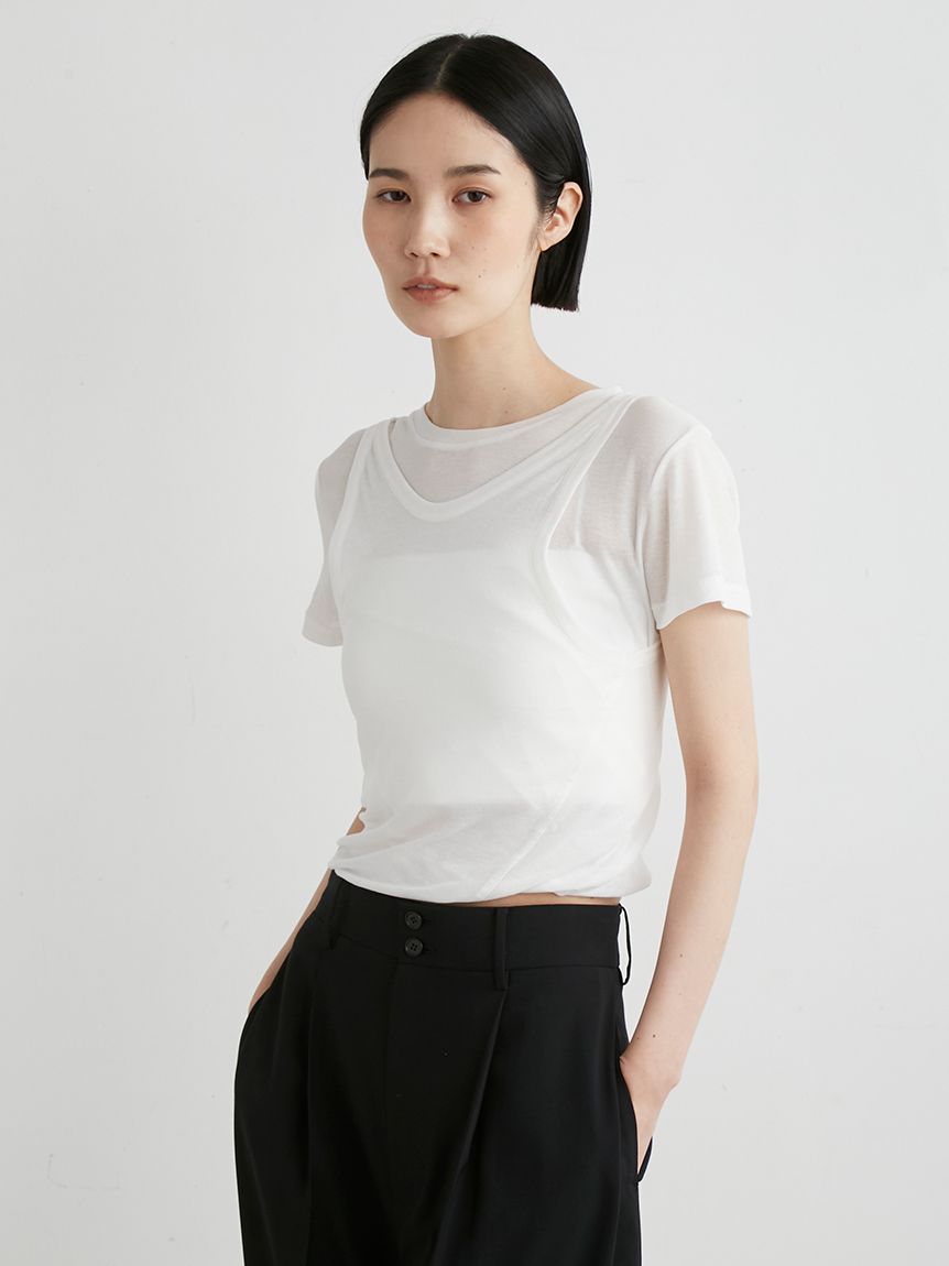 ツイストレイヤードT(Tシャツ)｜トップス｜MIESROHE（ミースロエ