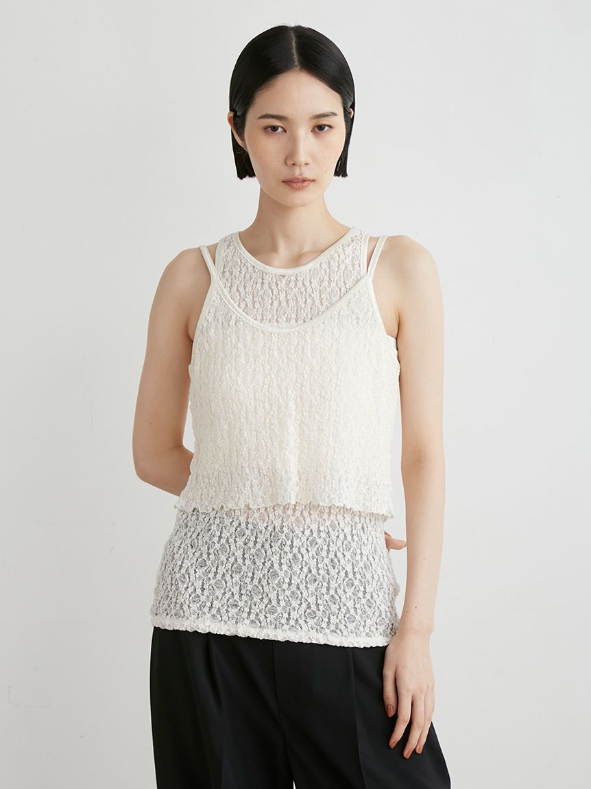 レースレイヤードカットTOPS(カットソー)｜トップス｜MIESROHE
