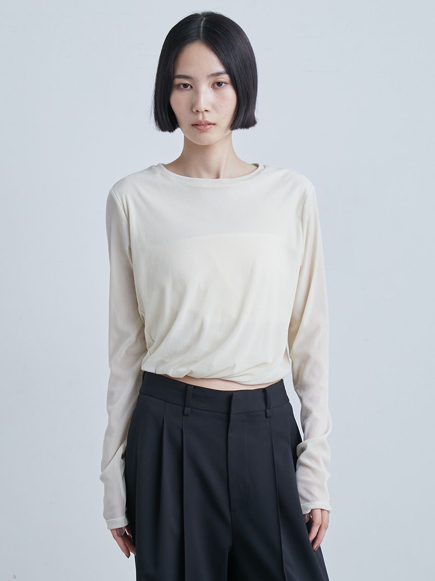 【新品タグ付き】MIESROHE フロッキーチュールねじりTシャツ フロッキーチュールねじりTシャツ(Tシャツ)｜トップス｜MIESROHE