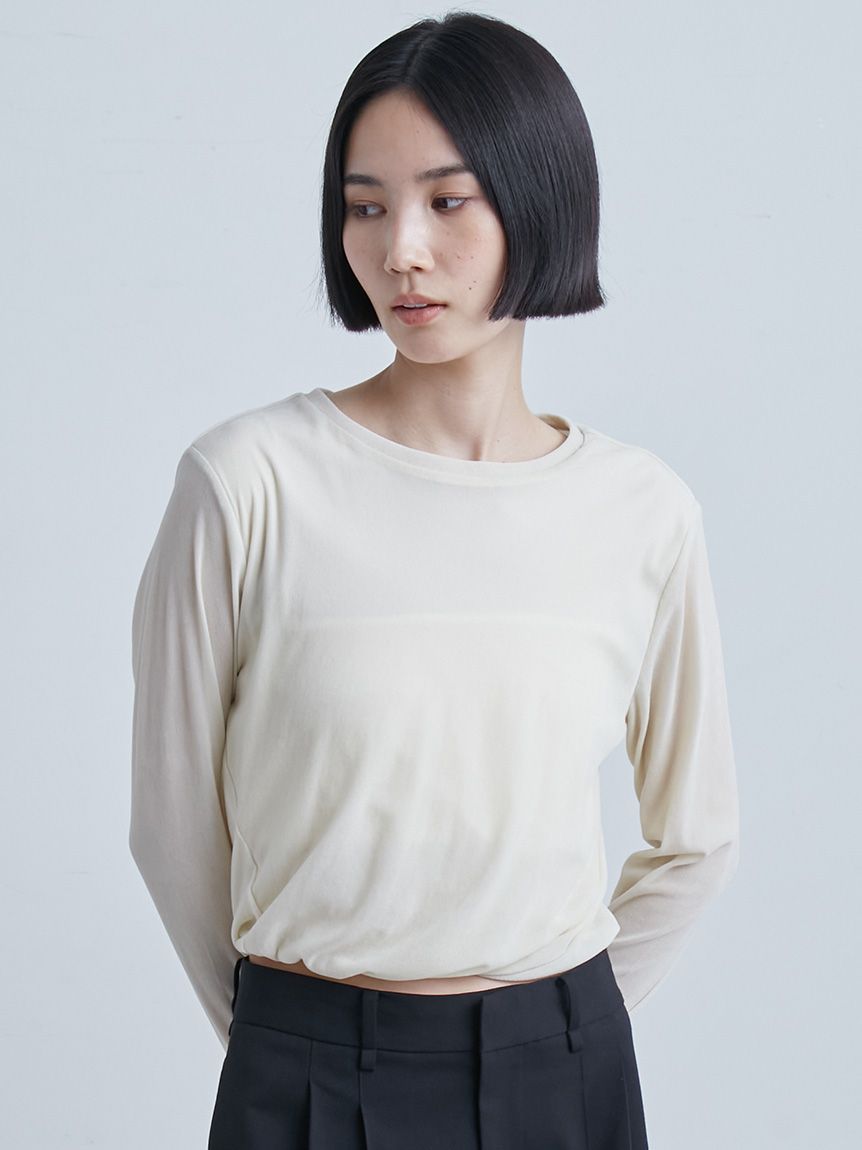 【新品タグ付き】MIESROHE フロッキーチュールねじりTシャツ MIESROHE｜フロッキーチュールねじりTシャツ | Rakuten Fashion