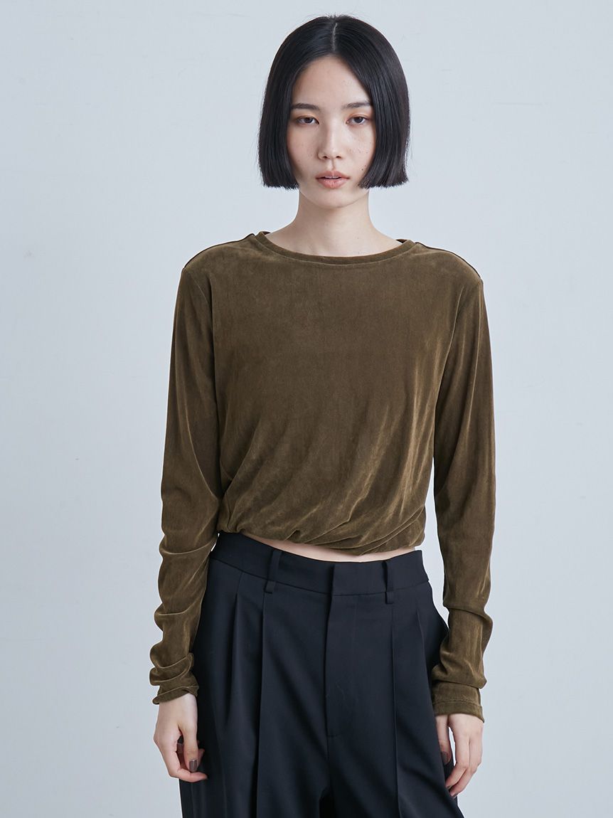 【新品タグ付き】MIESROHE フロッキーチュールねじりTシャツ フロッキーチュールねじりTシャツ(Tシャツ)｜トップス｜MIESROHE