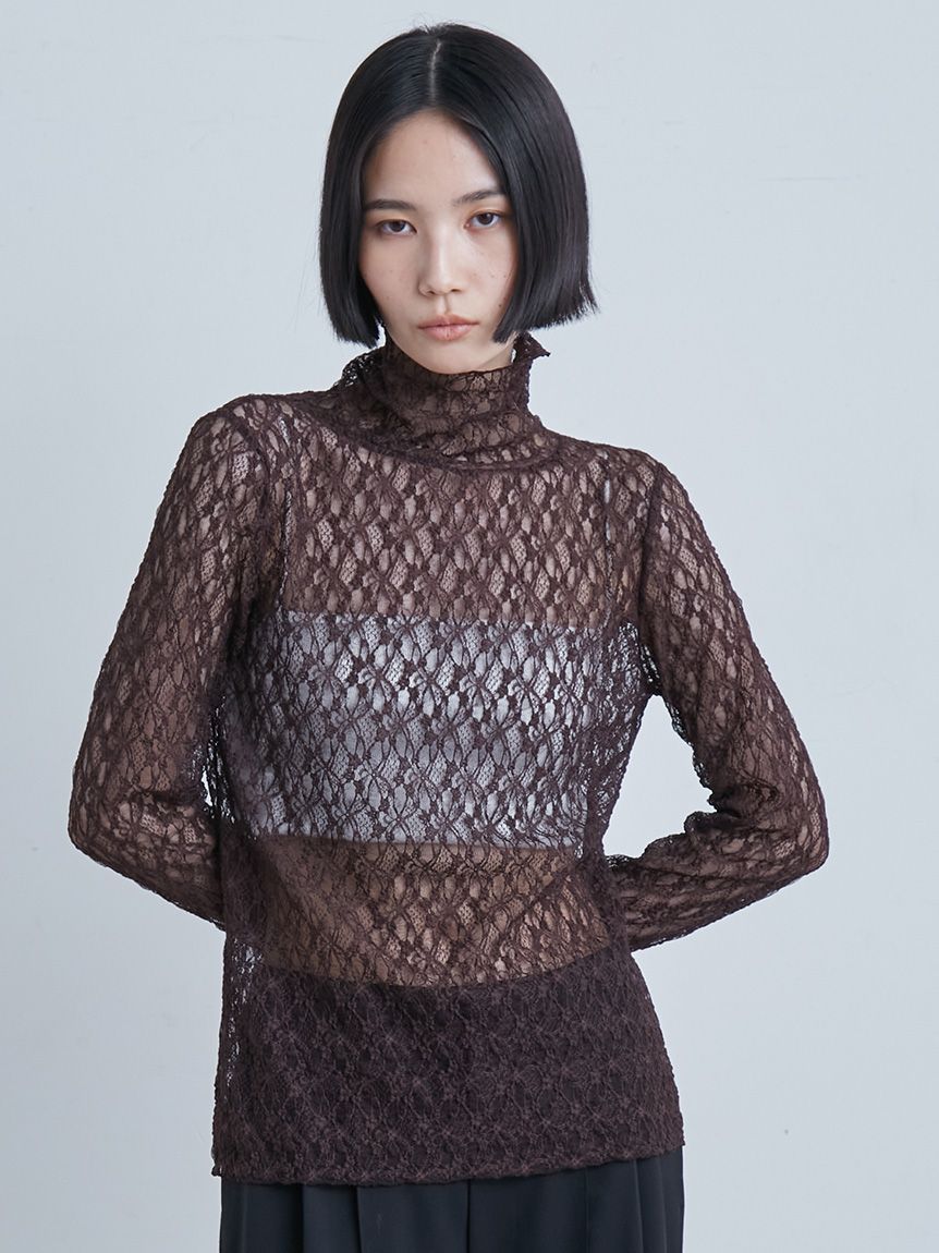 カットレース使いの長め丈カットソー カットレースタートルTOPS(カットソー)｜トップス｜MIESROHE