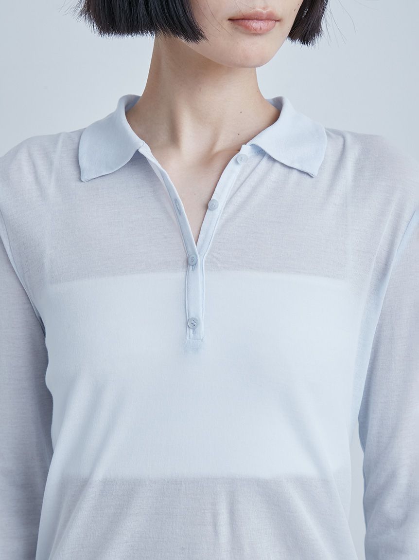 シアーフライスポロカットトップス(カットソー)｜トップス