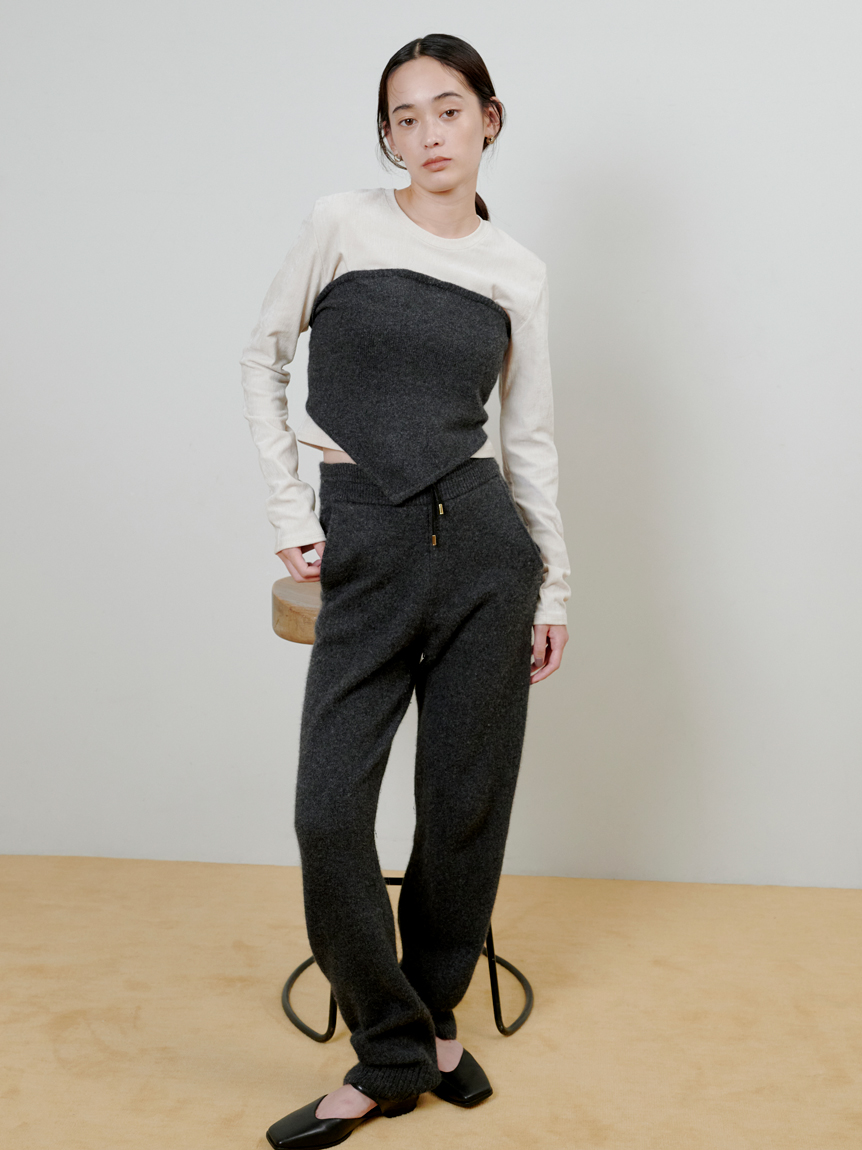 タグ付き新品　短丈モールUネックプルオーバー 短丈モールUネックプルオーバー(プルオーバー)｜トップス｜MIESROHE