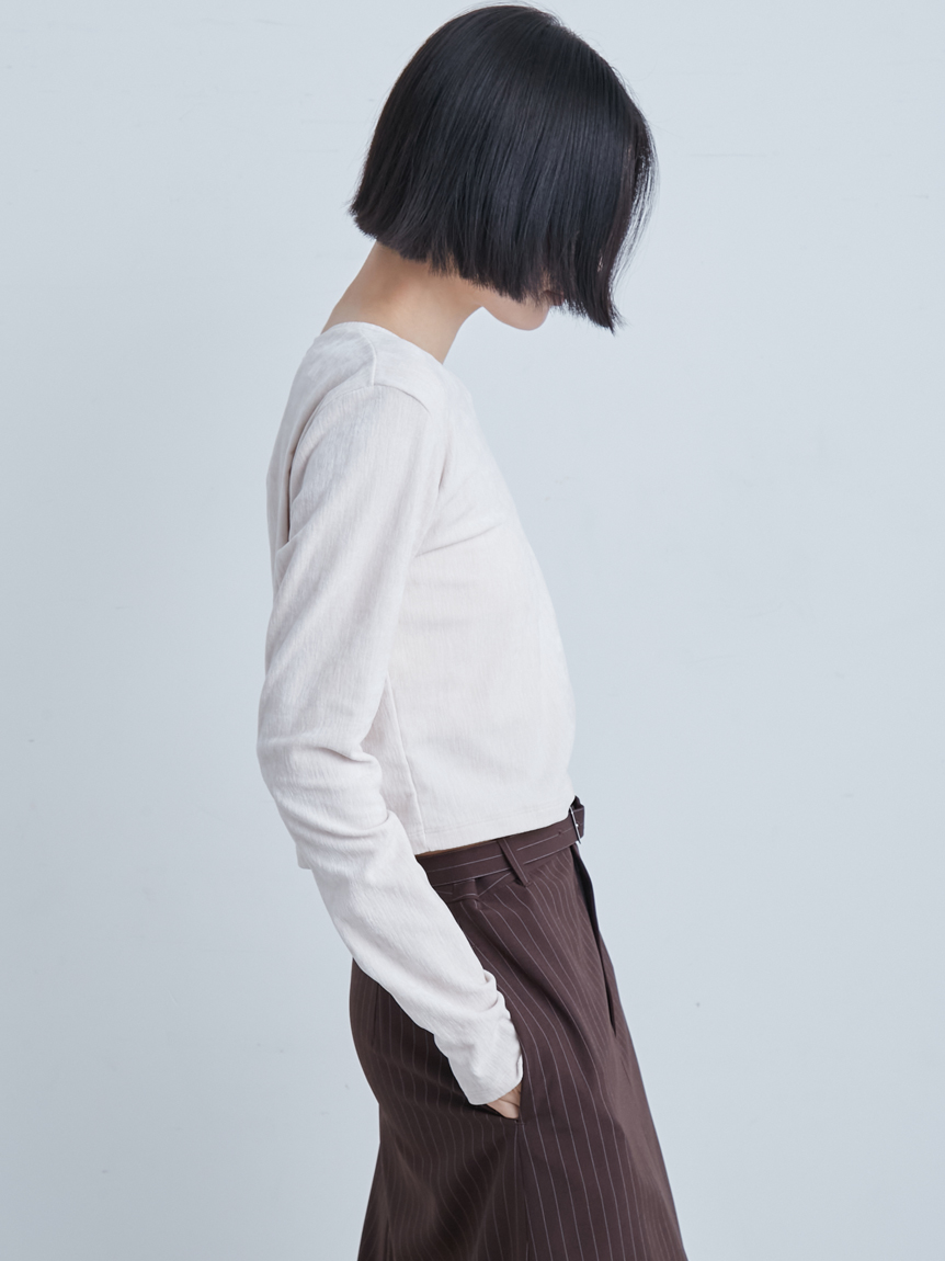 短丈モールUネックプルオーバー(プルオーバー)｜トップス｜MIESROHE