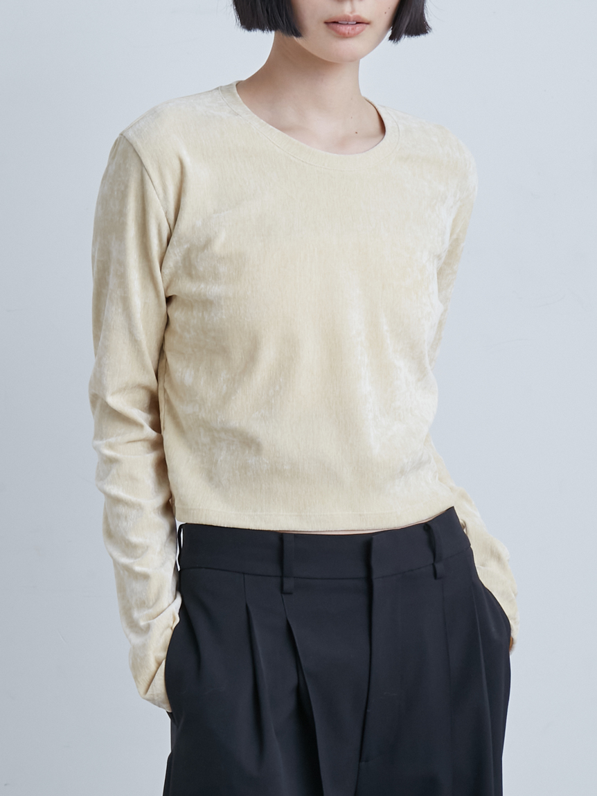 タグ付き新品　短丈モールUネックプルオーバー 短丈モールUネックプルオーバー(プルオーバー)｜トップス｜MIESROHE