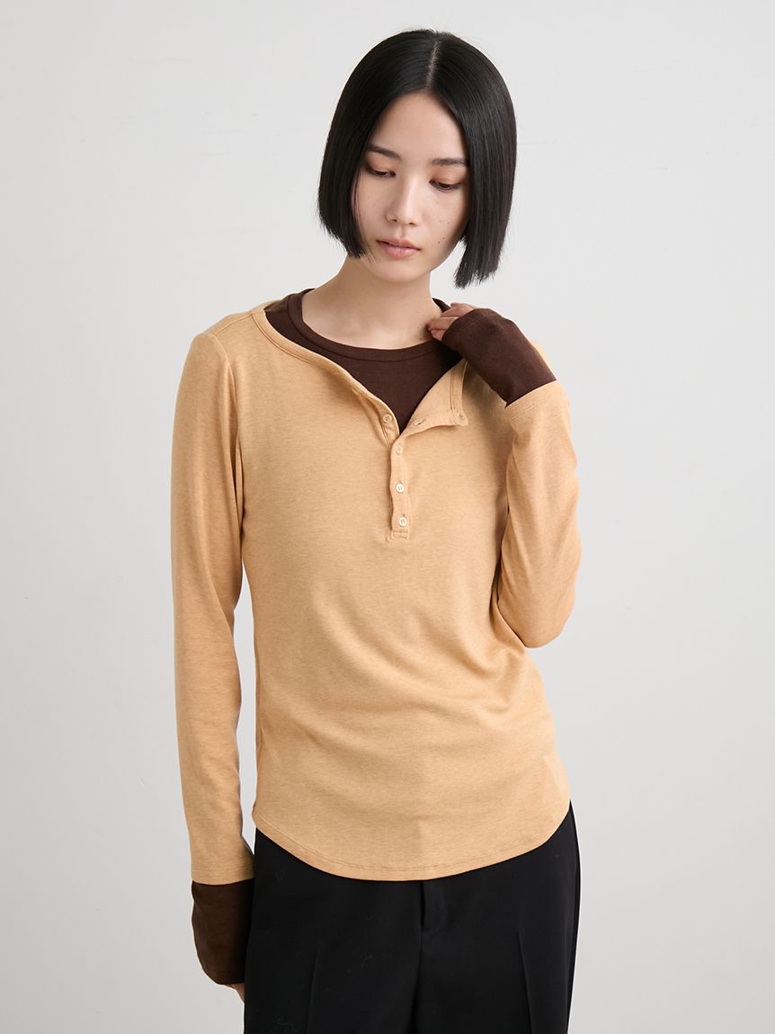 レイヤードデザインカットトップス　ミースロエ レイヤードデザインカットトップス(カットソー)｜トップス｜MIESROHE