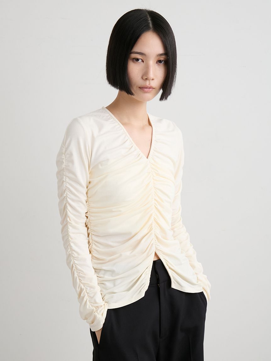 ギャザーカットトップス(カットソー)｜トップス｜MIESROHE（ミースロエ