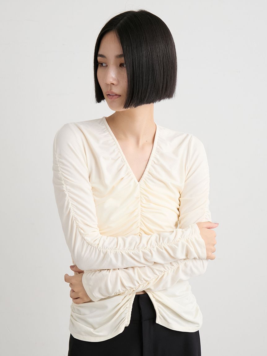 ギャザーカットトップス(カットソー)｜トップス｜MIESROHE（ミースロエ