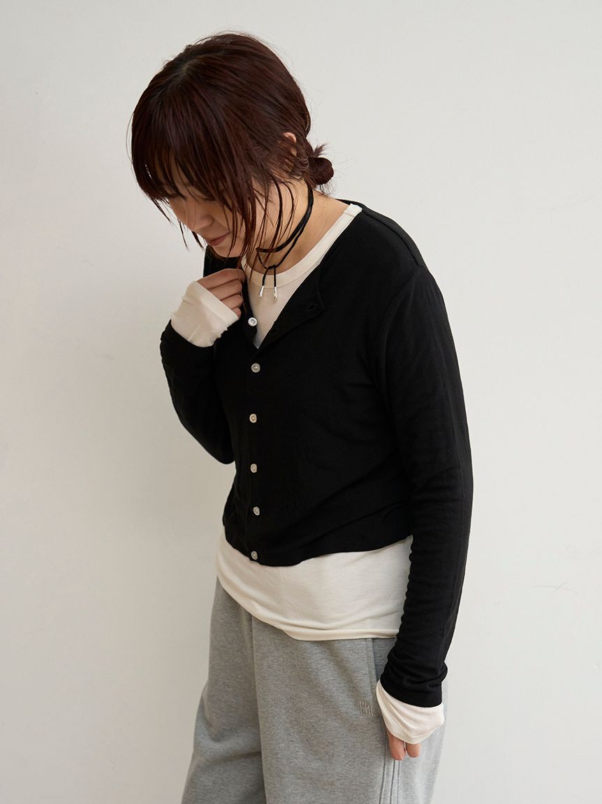 MIESROHE カーディガン×ロングスリーブTシャツ×チョーカー 3点セット MIESROHE（ミースロエ）の「【MIESROHE COODINATE PACK 】カーディガン