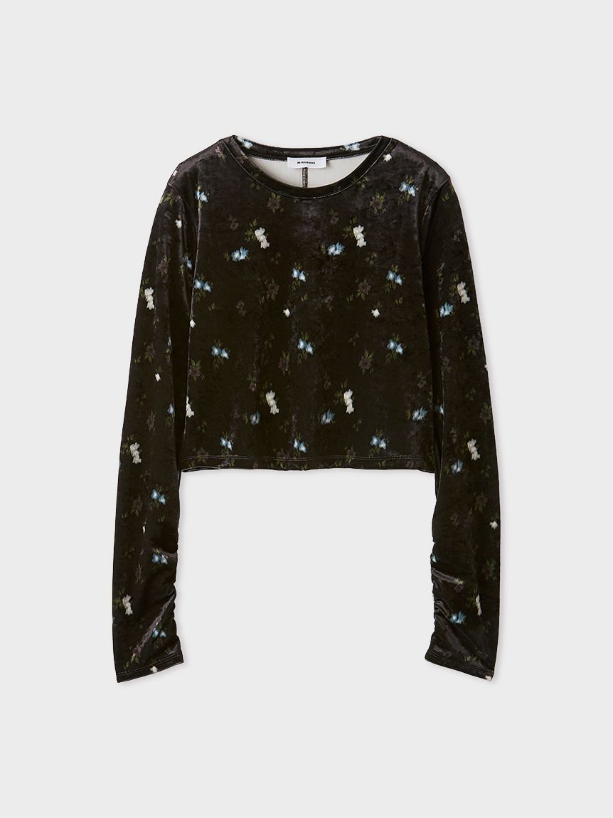 the toe Ermou Back Open Top ベロアトップス　ブラック the toe Ermou Back Open Top ベロアトップス ブラック the toe